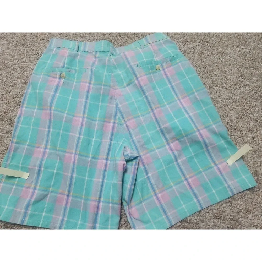 VTG POLO RALPH LAUREN Pastel Checkered Plaid Shorts Preppy 32x9 Actual USA‎